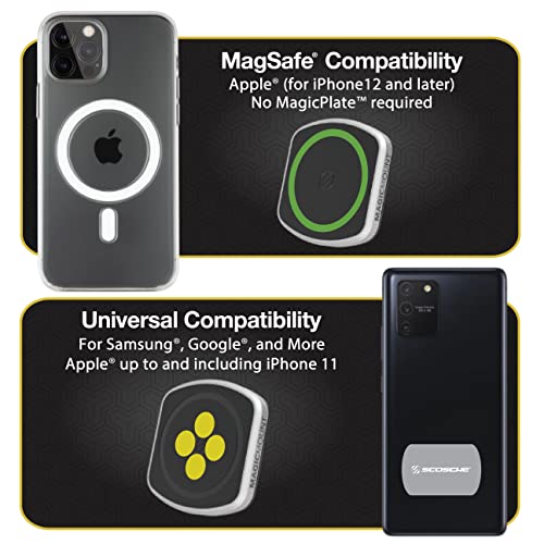 Scosche MP2FM-XCES0 MagicMount Pro2 Universal Flush Magnetic Cell Phone Car Mount Kit Compatible with MagSafe, iPhones, Galaxy, Pixel & All Smartphones - style: 3M Adhesive Flush