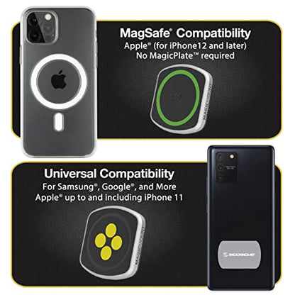 Scosche MP2FM-XCES0 MagicMount Pro2 Universal Flush Magnetic Cell Phone Car Mount Kit Compatible with MagSafe, iPhones, Galaxy, Pixel & All Smartphones - style: 3M Adhesive Flush