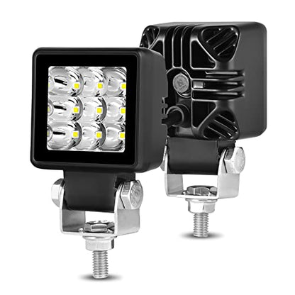 2 Inch Pod Lights 2PCS 54W Motorcycle Driving Fog Light Spot LED Work Light Bar Square LED Cubes Light Pods Reverse Lights for Offroad Jeep F150 Silverado Trucks UTV ATV Dirtbike Boats - color: White