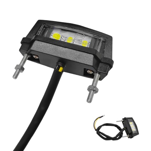 Motorcycle LED License Plate Lamp Assembly, 12V Waterproof Motorbike Bright LED Brake Running Tail Light, Universal Rear Brake Light Taillight Lamp for ATV Dirt Bike