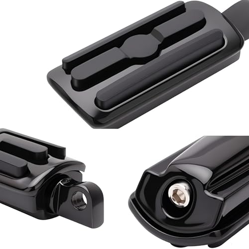 Motorcycle Footrests 10mm HighWay Foot Pegs Fits For Harley Davidson Touring Sportster Dyna Black - color: Black#8