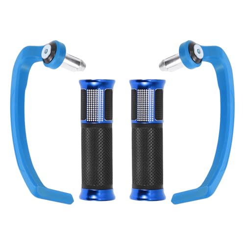 7/8" 22mm 15/16" 24mm Motorcycle Hand Grips Cover Kit Aluminum Alloy Rubber Handlebar End Grips Blue 1 Set - color: Blue