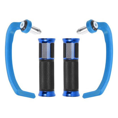 7/8" 22mm 15/16" 24mm Motorcycle Hand Grips Cover Kit Aluminum Alloy Rubber Handlebar End Grips Blue 1 Set - color: Blue