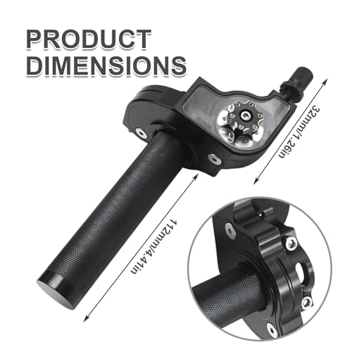 7/8" 22mm CNC Aluminum Throttle Grip, Reliable Throttle Cable, Universal Quick Twister Assembly, Suitable for Dirt and Mini Bikes 49CC-125CC