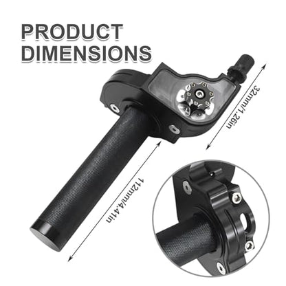 7/8" 22mm CNC Aluminum Throttle Grip, Reliable Throttle Cable, Universal Quick Twister Assembly, Suitable for Dirt and Mini Bikes 49CC-125CC