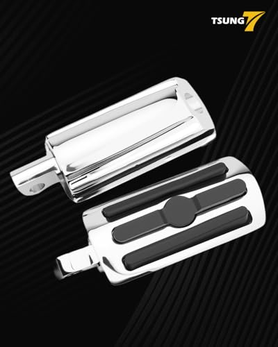 TSUNG Motorcycle Foot Pegs Passenger Footpegs Male Mount Foot Rest Pedal Compatible with Harley Davidson Touring Street Glide Road King Road Electra Glide Sportster Dyna Softail (B-Chrome) - color: B-Chrome