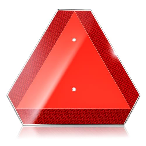 Slow Moving Vehicle Safety Sign,Slow Moving Vehicle Triangle Sign,Aluminum 14"x16" Engineering Grade Reflective for Golf Cart (Aluminum) - color: Aluminum
