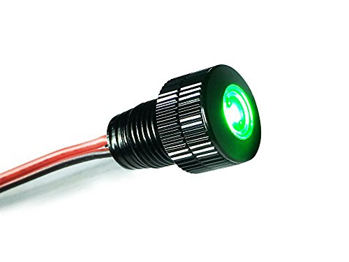 Oznium BRIGHTEST Light Bolt - Flush Mount 12V LED Light for Bumper, Grille, Cars Interior, Dash, Ambient Lighting, Motorcycle w/SLEEK Aluminum Housing & Screw Nut (11 mm Black, Green LED) - color: Green LED, size: 11mm (about 7/16")