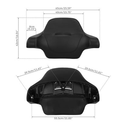 XMT-MOTO Driver Passenger Seat Backrest Pad Fit For Harley Touring Road King 2014-2023 - style: Seat+ King Chopped Passenger Backrest For Harley Touring '09-'23