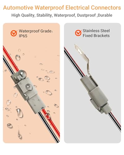 12 AWG 2 Pin DTP Connector, 2 Way Automotive Waterproof Electrical Connectors Heavy Duty, 12 Gauge Cable Wire Male and Female Quick Connect Harness for Car Truck Boat LED-3 Pack - style: 2 Pin:12AWG