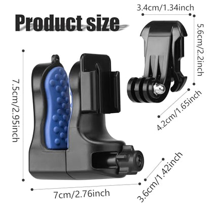 Motorcycle Helmet Chin Mount for GoPro Hero 13 12 11 10 9 8 7 - Compatible with Insta360 & DJI Osmo Action - No Glue Scratch-Free 180° Rotatable Quick Release - Fits Full-Face & Modular Helmets