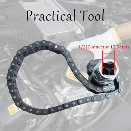 Automotive Oil Filter Chain Wrench Adjustable Oil Filter Wrench Double Chain Oil Filter Removal Tool Fits for 6-14cm