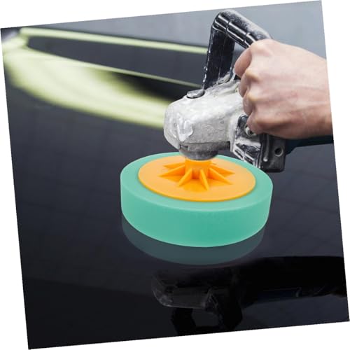 CHILDWEET Polishing Sponge Pads Buffing Sponge Drill Attachment 6-inch Green Polyester Honeycomb Car Detailing Wax Applicator Pad for Mirror Finish