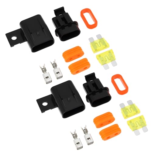 2 Sets 2 Pin 20A Fuse Connection Socket Kit Suitable for Passenger Cars Motorcycles Ships - size: 20A