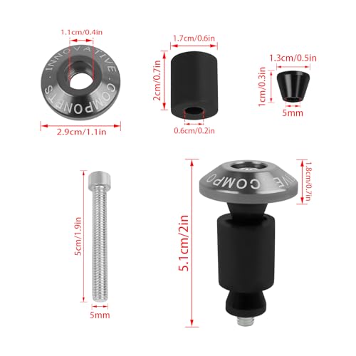 Motorcycle Bar End Plug Handlebars End Caps Grips Replacement for Yamaha Kawasaki Honda BMW Suzuki and All 7/8" Handlebar Grip - color: black