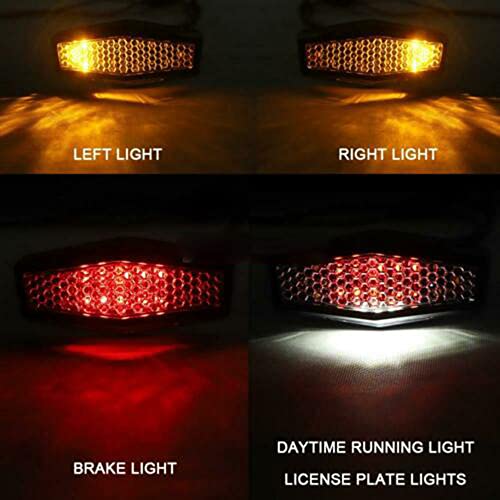 12V Motorcycle LED Rear Tail Turn Signal Light Brake Stop Light Compatible with Honda motorcycles street bikes, scooters,ATVs