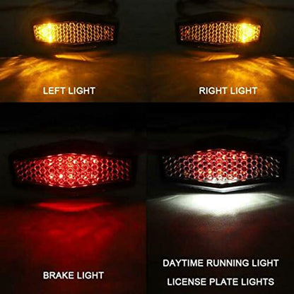 12V Motorcycle LED Rear Tail Turn Signal Light Brake Stop Light Compatible with Honda motorcycles street bikes, scooters,ATVs