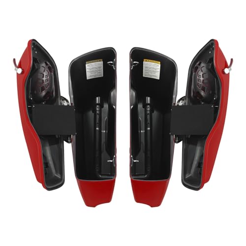 HR3 Billiard Red/Vivid Black 4" Stretched Hard Saddlebags w/Speaker Lids Compatible with 2021 Road Glide Special FLTRXS (Replace for OEM) - color: Billiard Red / Vivid Black