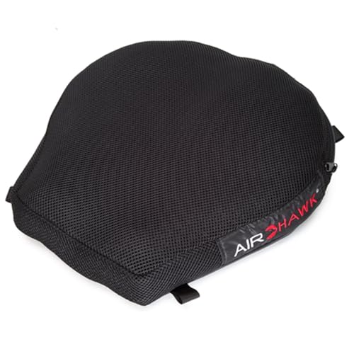 Airhawk 14" x 14" Cruiser Medium Motorcycle Seat Cushion with Mesh Cover - Lightweight Portable Inflatable Multi-Cell Air Pad, Cruiser Straps Included