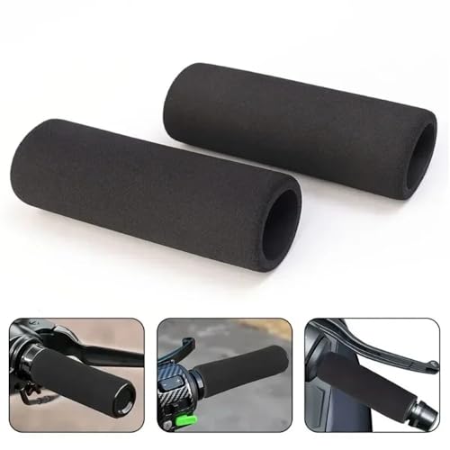 Rubber Handlebar Grip Motorcycle Handlebar Cover Slip-on Anti Vibration Comfort Grip Sleeve Foam Anti-Slip Moto Handle Levers Grips - color: 4pcs