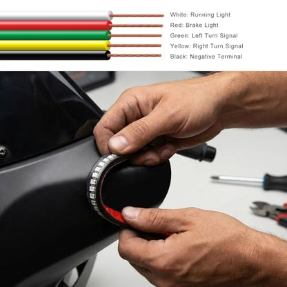Car LED Light Strip, 8 Inch Flexible Lights Bar 12V Tail Brake Stop Turn Signal Lamp, Waterproof 32LED 2835 SMD Light Strip Dual Color Indicator Lamp for Car Motorcycle ATV