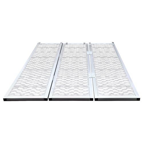 Heavy Duty ATV Ramp 77" x 54" Aluminum Folding Loading Ramp 1500 LB Capacity ATV UTV Motorcycle Ramp for Dirt Bike Tractor Lawn Mower Snow Blower Pickup Truck Cargo Trailer