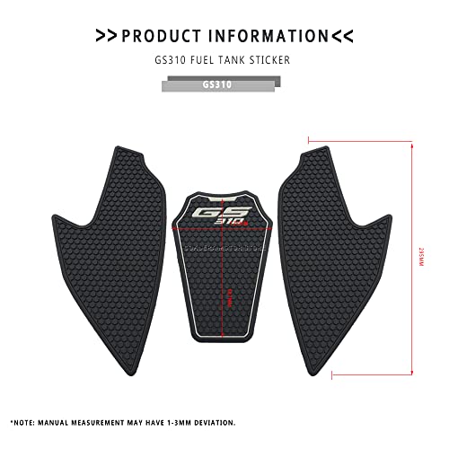 Motorcycle Fuel Tank Pad for G310 GS,Anti-Slip Tank Protection Stickers Knee Grip Traction Pad Compatible with G310 GS G 310GS