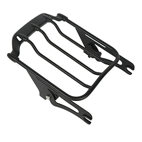 Detachable Sissy Bar Upright Passenger Backrest Pad & Air Wing Two Up Luggage Rack Fit for Harley Touring Road King Street Glide Road Glide 2009-2025 - color: Black #1