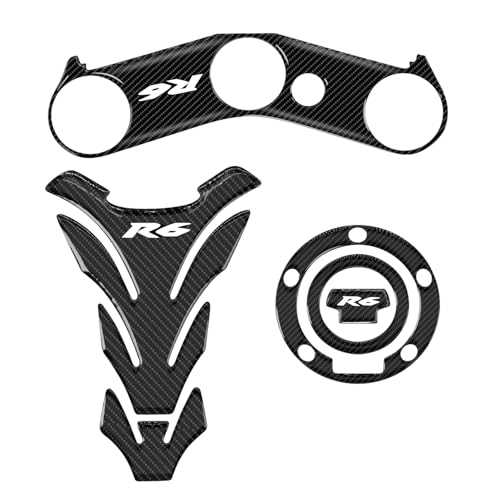 3D Motorcycle Tank Pad Gas Tank Protector Compatible with Yamaha YZF-R6 R6 Anti Slip Tank Pad Stickers Gas Oil Fuel Tank Pad Protectors - size: R6-1