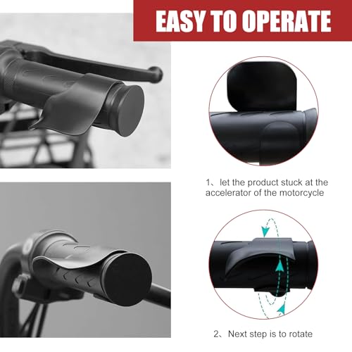 2PCS Motorcycle Throttle Assist, Plastic Motorcycle Cruise Control Assist, 7/8" Handlebar Oil Control Rocker Rest Accelerator Assistant, Universal for Most Motorcycles