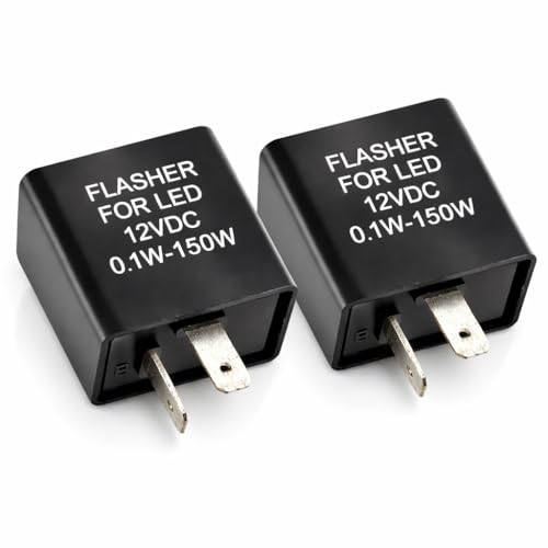 MGI SpeedWare 2-Pin Silent Flasher Relay for LED Turn Signal - Hyper Flash Fix (2-Pack)