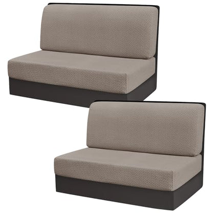 Gollense RV Dinette Cushion Covers, Stretch Camper Dinette Cushion Covers, Sectional Replacement RV Seat Covers for Travel Trailer Couch - Includes 2 Backrest Cover & 2 Bench Cover (T-Khaki) - color: T-khaki