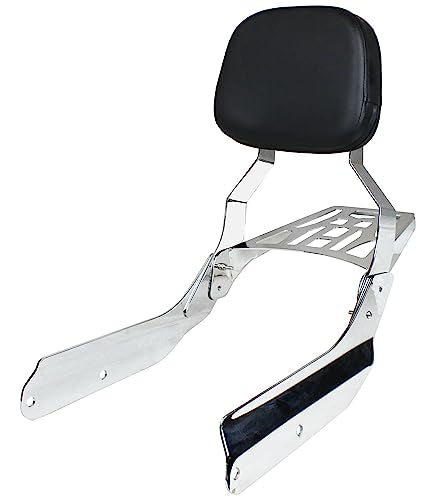 YHMOTO Passenger Sissybar Backrest with Luggage Rack Fits for Honda VTX 1300 1800 N/R/S Models 2002-2008 (Chrome) - size: Chrome