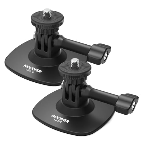 NEEWER Adhesive Mount 2 Pack Compatible with Insta 360 GoPro DJI AKASO Action Camera, 180° Flexible Car Helmet Holder Base Adapter for POV Video Recording Live Streaming, for 1/4" Accessories, CA159 - style: CA159（2-Pack）