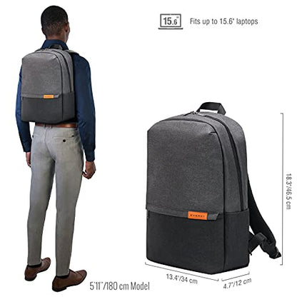 EVERKI Light Laptop Backpack with Hidden Pocket 15.6-Inch - Durable Men’s Work Back Pack, Business Travel Backpack, College Laptop Bookbag for Men & Women, Work Office Back Pack, (EKP106) Charcoal - size: 23 Liters