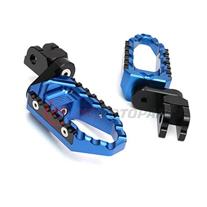 MC MOTOPARTS Blue Front Wide Touring 25mm Extended Footpegs Compatible with MT-07 MT-09 Tracer 13-18 YZF R3 15-18 MT-10 - color: Blue, size: 25mm Extension