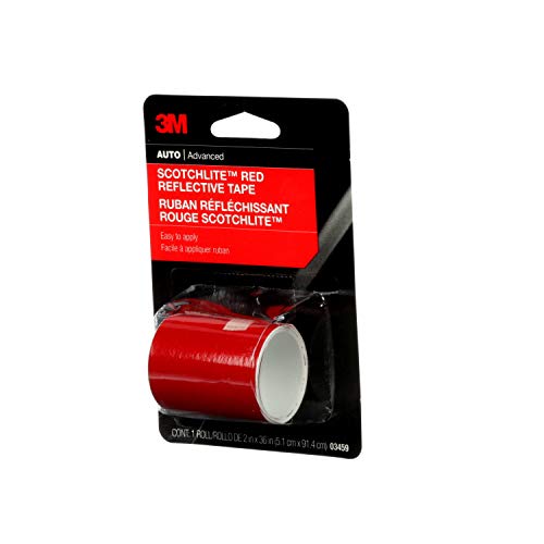 3M Scotchlite Red Reflective Tape, 03459, 2 in x 36 in, 1 Roll - color: Red