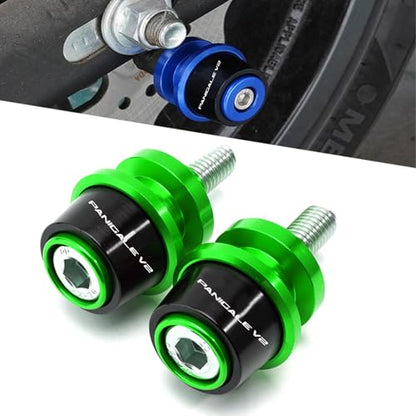 For PANIGALE V2 Panigale V2 PanigaleV2 panigale v2 panigalev2 8MM Motorcycle Accessories CNC Aluminum Premium Swingarm Spool Slider Stand Screws (Green) - color: Green