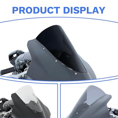 Motorcycle Windscreen Windshield Replacement for Ducati Panigale V4 2025 2026 PC Windscreen Double Bubble (Black) - color: black