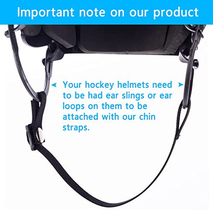 Hockey Helmet Chin Strap with Single Strengthened Snap Ice Hockey Chin Strap Replacement Parts Loop Repair Kit - color: Black