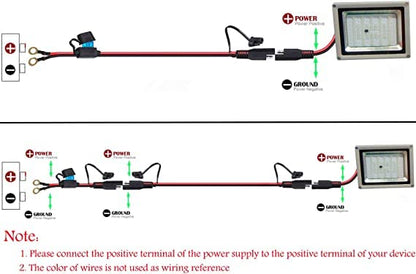 10AWG SAE Connector,Ring Terminal Harness,2FT Battery Charging Cable with 15A Protection Fuse,Quick Disconnect Extension Plug for Motorcycle Solar Panel,Power Supply. - size: 10AWG Ring Terminal Harness--60CM