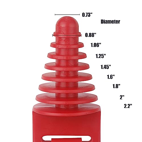 Red Muffler Exhaust Wash Plug, 0.8" to 2.2" Rubber Silencer Plug | For washing 2-stroke and 4-stroke motorcycles, dirt bikes, ATVs, quads and go karts - color: Red