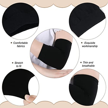 Vicenpal 2 Pairs Tattoo Cover up Sleeve Forearm Arm Sleeves for Women Men Compression Tattoo Upper Arm Cover(Black) - color: Black