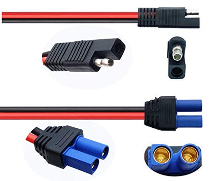 SAE to EC5 Cable EC5 Female Plug Connector to SAE Power Automotive Adapter Cable 12AWG for Solar Panel Battery Gender Charging（15cm/6inch）