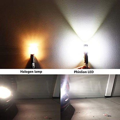 PHINLION 1156 LED Reverse Bulbs White, 3600 Lumens 700% Super Bright P21W BA15S 7506 1141 LED Backup Light Replacement with Projector for Car Truck RV Lawn Mower Tractor, Pack of 2 - color: White