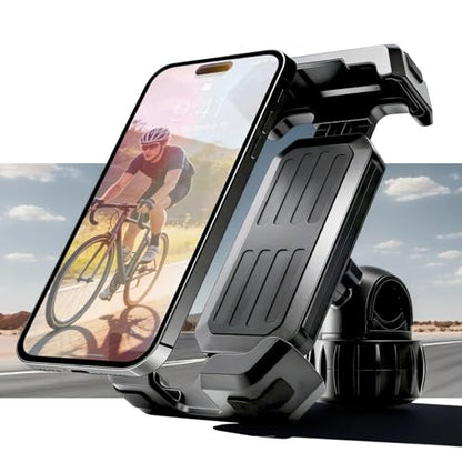 Bike Phone Holder Mount, [Super Easy Install]Motorcycle Phone Mount Clip, [1S Quick Lock]Bicycle Scooter Ebike Handlebar Holder Clamp fit Large Phone Case, Phone Mount for 4.7''-7'' Cell Phones - color: Easy install
