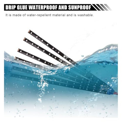 6PCS LED Strip Auto Underbody Light, 12V 1Ft Flexible Waterproof Underglow Strip, High Brightness Car/Truck/Boat Decoration Light (Blue) - color: Blue