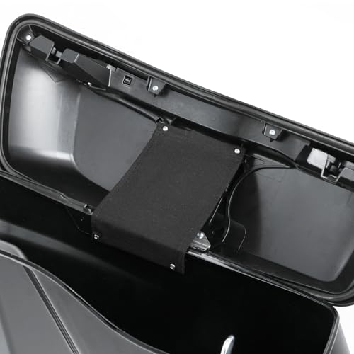 TCT-MOTORPARTS Matte Black Hard Saddle Bags Saddlebag w/Latch Fit for Harley 2014-2024 Touring FLT FLHT FLHTCU FLHRC Road King Street Electra Glide Ultra-Classic - color: Standard Matte Black