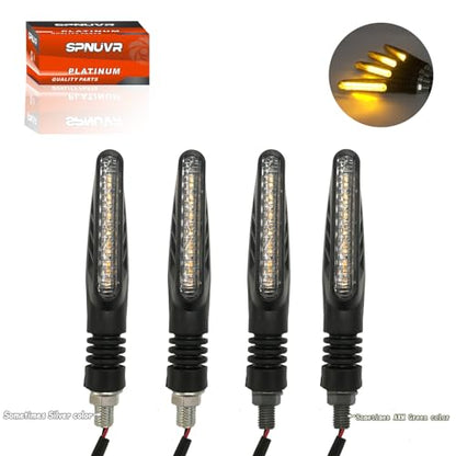 Universal 4PCS 12 leds Motorcycle signal light Amber Color Indicator Arrow Blinker Lamps Compatible with Kawasaki Honda Yamaha Suzuki