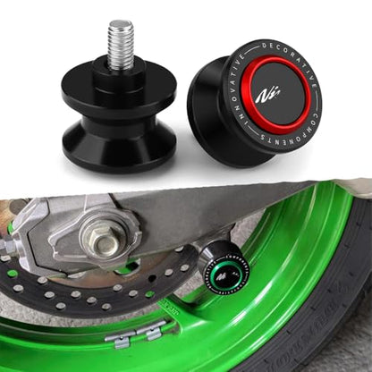 8MM Swingarm Spools Fit For Ka.wasaki Ninja 400 650 1000SX ZX-6R ZX-10R ZX-25R 2023 2024 2025 Rear Frame Stand NINJA 400 650 Swingarm Spools Frame Sliders ZX6R Accessory ZX10R Accessories RD - color: red